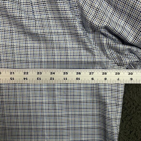 Eton Dress Shirt Mens 19.5 Blue Houndstooth Classic Fit Spread Collar Button Up - Picture 9 of 12